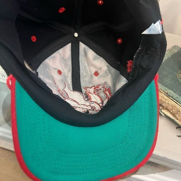 Wales CYMRU embroidered Wool adjustable hat w green under bill. - Picture 5 of 5